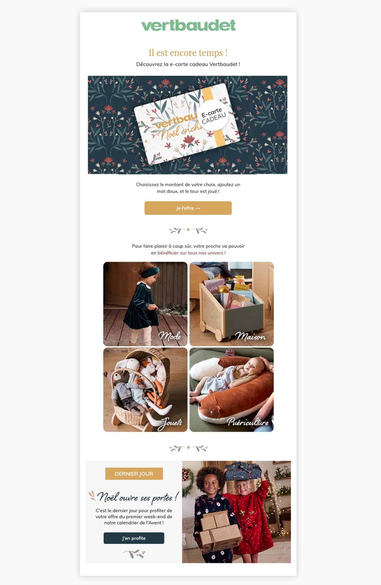 Newsletter vertbaudet bélgica