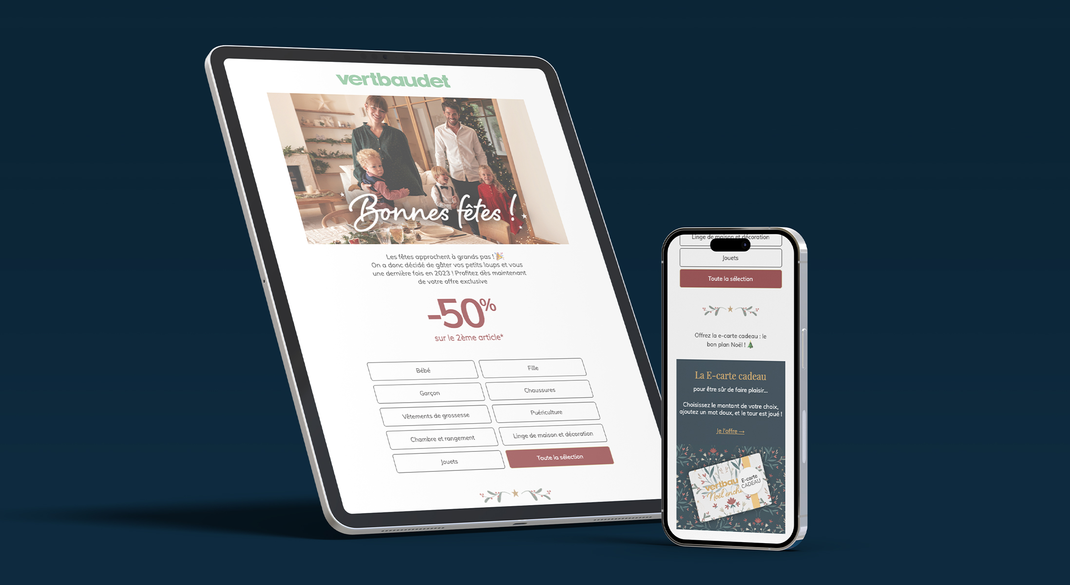 Newsletter da Vertbaudet internacional Bélgica